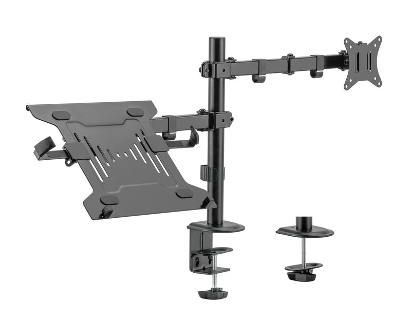 NÖRDIC Monitorarm och bärbar datorhållare monitor 17-32" 9kg bärbar 10-15,6" monitorfäste