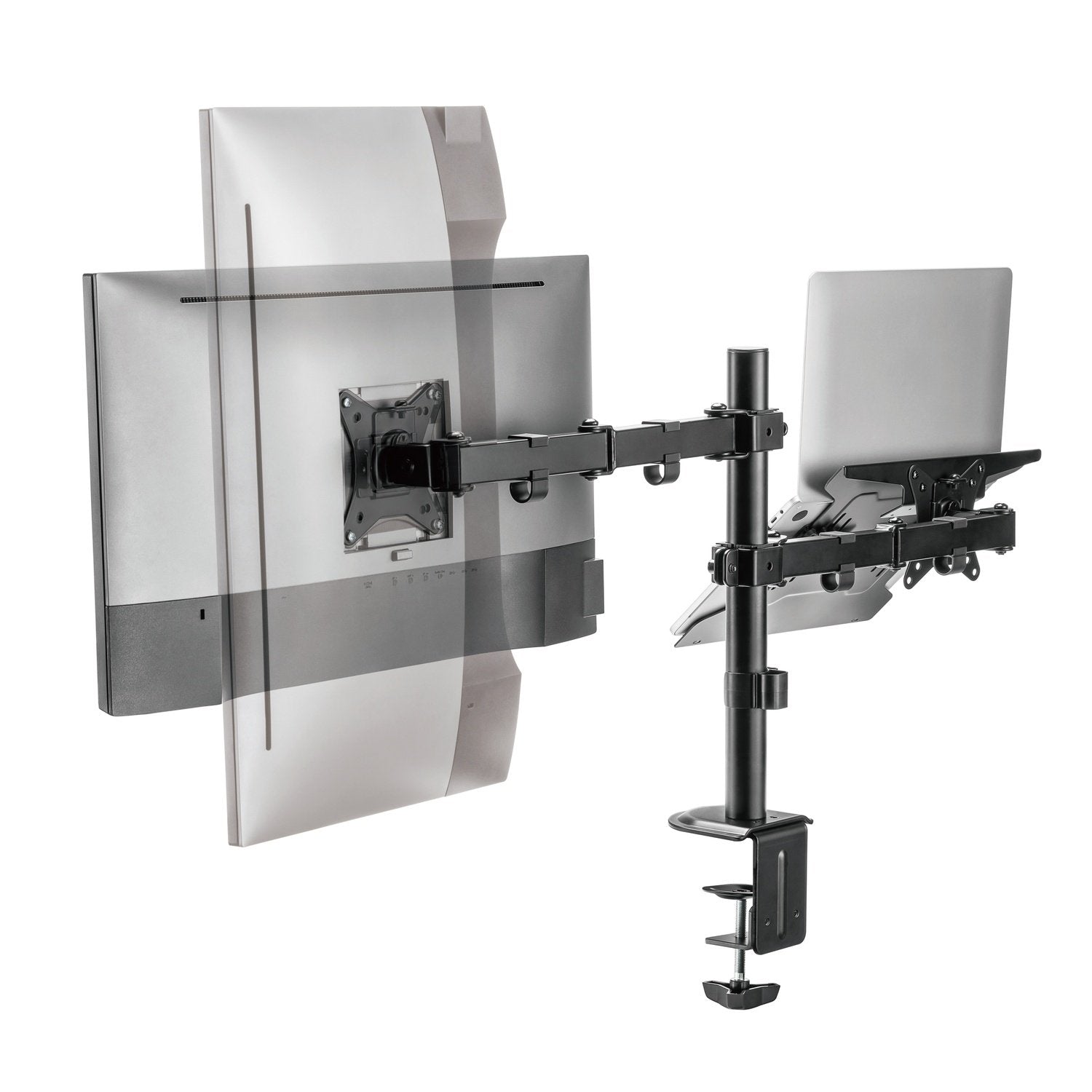 NÖRDIC Monitorarm och bärbar datorhållare monitor 17-32" 9kg bärbar 10-15,6" monitorfäste