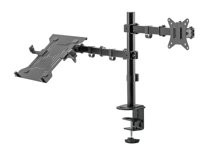 NÖRDIC Monitorarm och bärbar datorhållare monitor 17-32" 9kg bärbar 10-15,6" monitorfäste