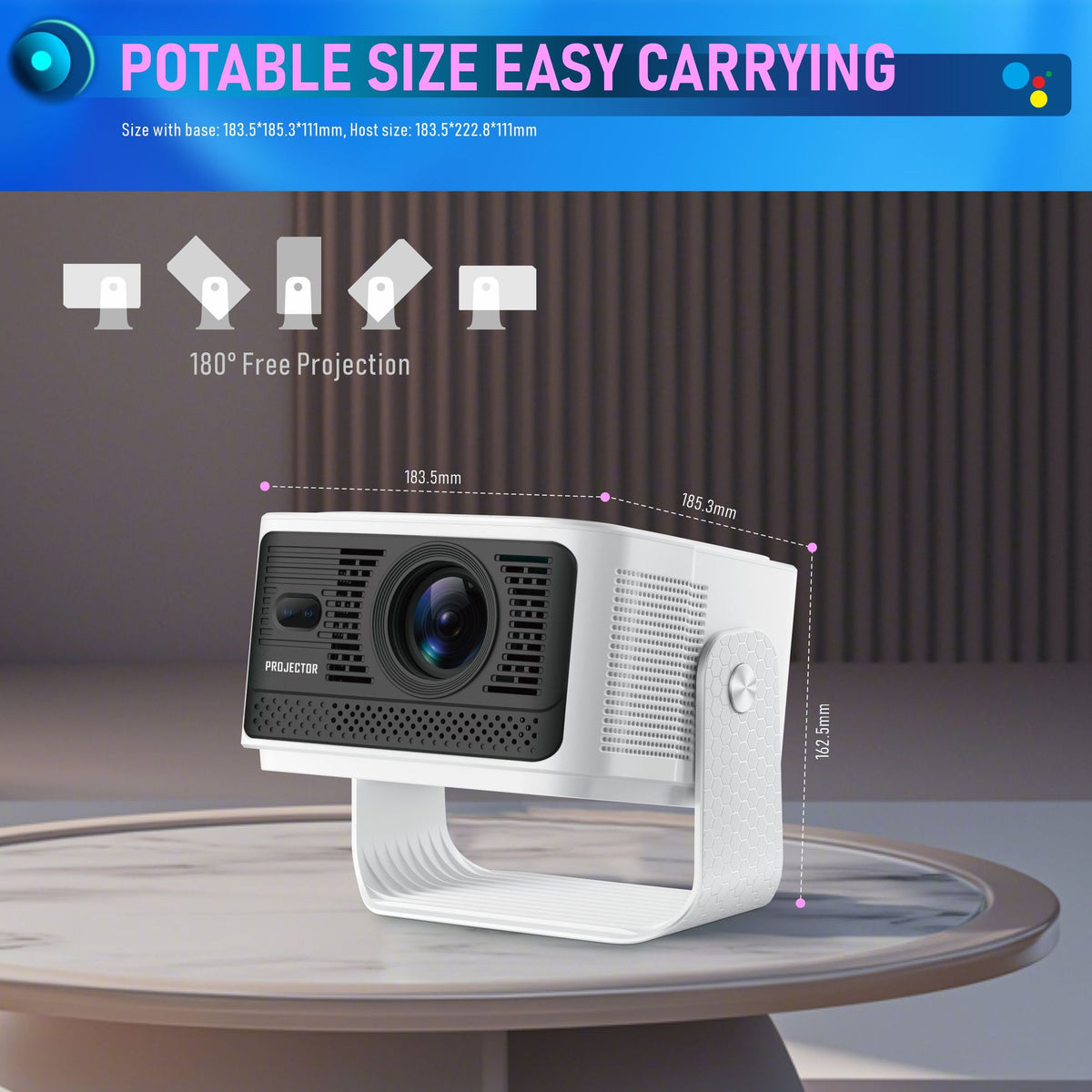 NÖRDIC Projektor Google-certifierad 1080p 500 ANSI lumen 2.4/5G WiFi 6 Android 11