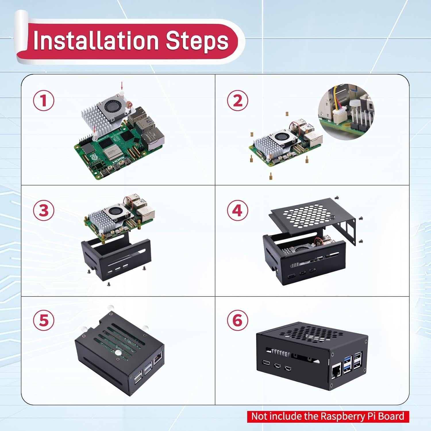 NÖRDIC Raspberry Pi 5-chassi med Pi5-officiell aktiv kylare, stöd för PCIe M.2 NVMe SSD