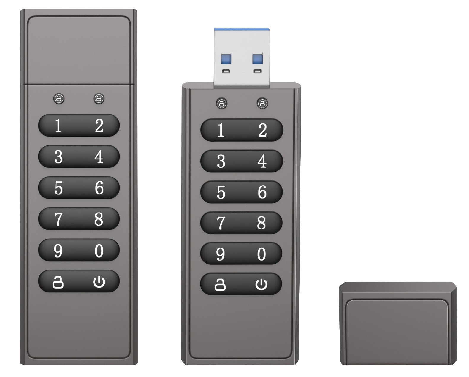 NÖRDIC Säkert krypterat USB-minne lösenordsskyddat låsande AES - 256-bitars, USB-minne 3.0 för personligt skydd 128GB