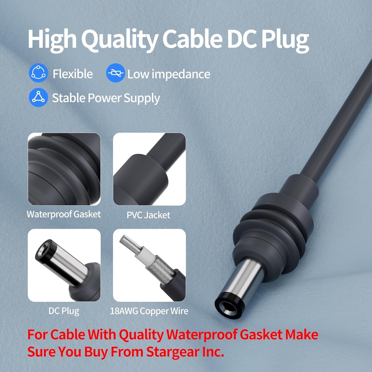 NÖRDIC Star Link Mini DC Power Cable Direct to Cigarette 12V-24V Charger 2m Waterproof