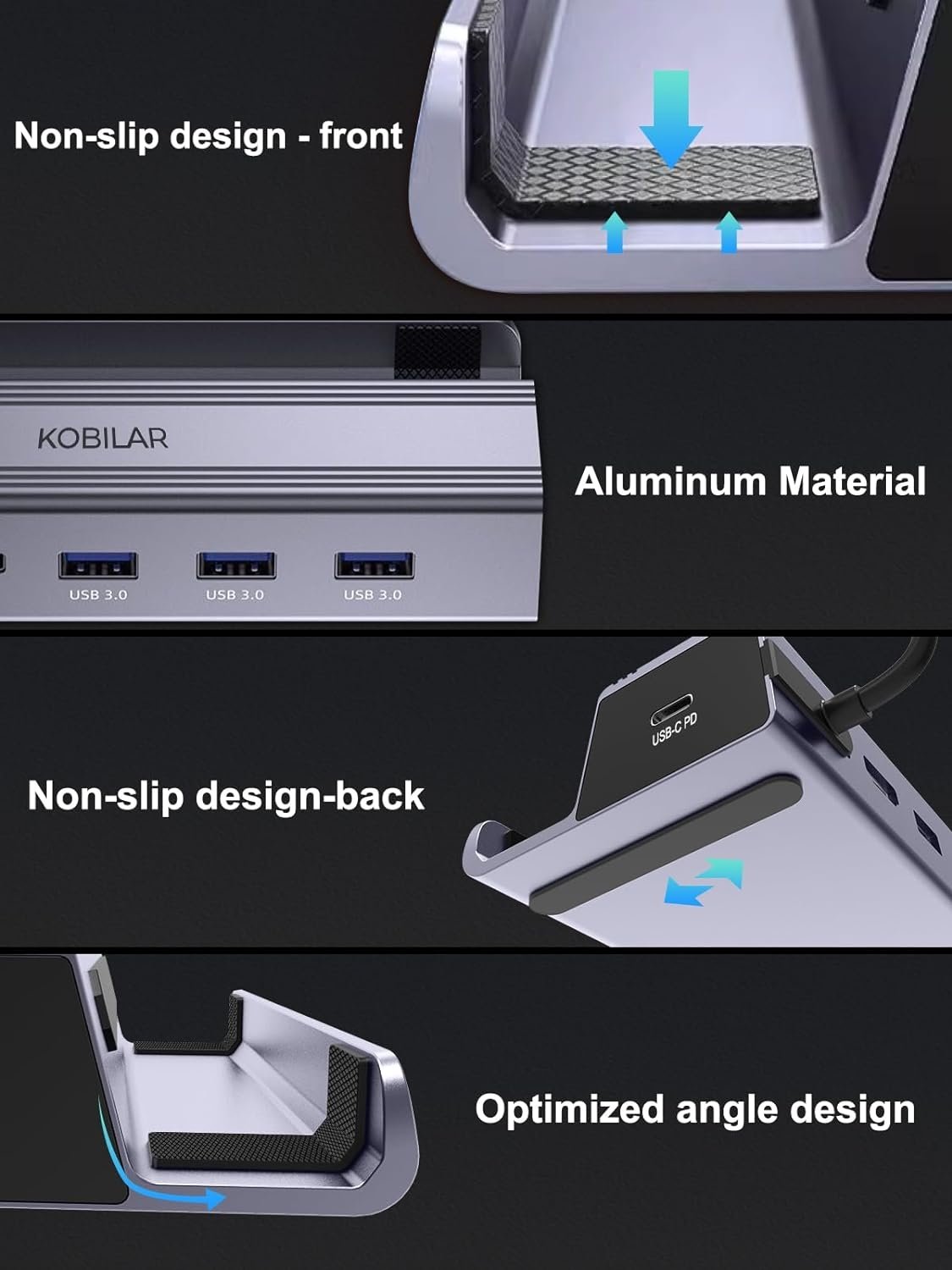 NÖRDIC Steam Deck dockningsstation 1 till 6 - 1xHDMI4K60Hz, 1xUSB-C PD100W, 3xUSB-A 3.0 5Gbps, 1xRJ45 GigaLAN
