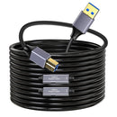 NÖRDIC USB 3.0 Aktiv Skrivarkabel - 15m USB A till USB B 3.0 Kompatibel med skrivare, konferenskamera, dockningsstation, hårddisk och mer