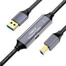 NÖRDIC USB 3.0 Aktiv Skrivarkabel - 15m USB A till USB B 3.0 Kompatibel med skrivare, konferenskamera, dockningsstation, hårddisk och mer