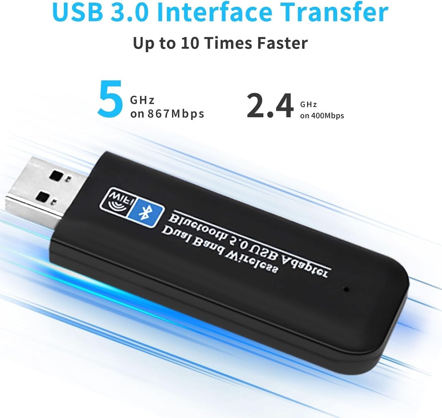 NÖRDIC WIFI6 Bluetooth 5.0 trådlös USB3.0 adapter Dual Band 2.4/5.8Ghz 1300Mbps