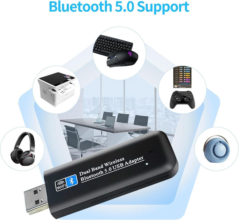 NÖRDIC WIFI6 Bluetooth 5.0 trådlös USB3.0 adapter Dual Band 2.4/5.8Ghz 1300Mbps