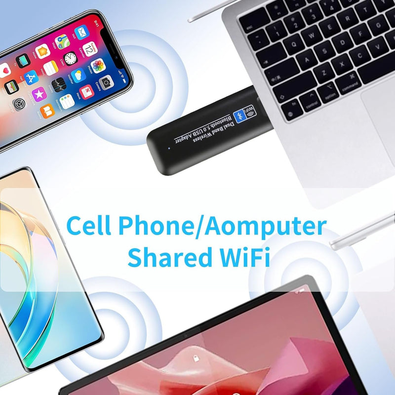 NÖRDIC WIFI6 Bluetooth 5.0 trådlös USB3.0 adapter Dual Band 2.4/5.8Ghz 1300Mbps