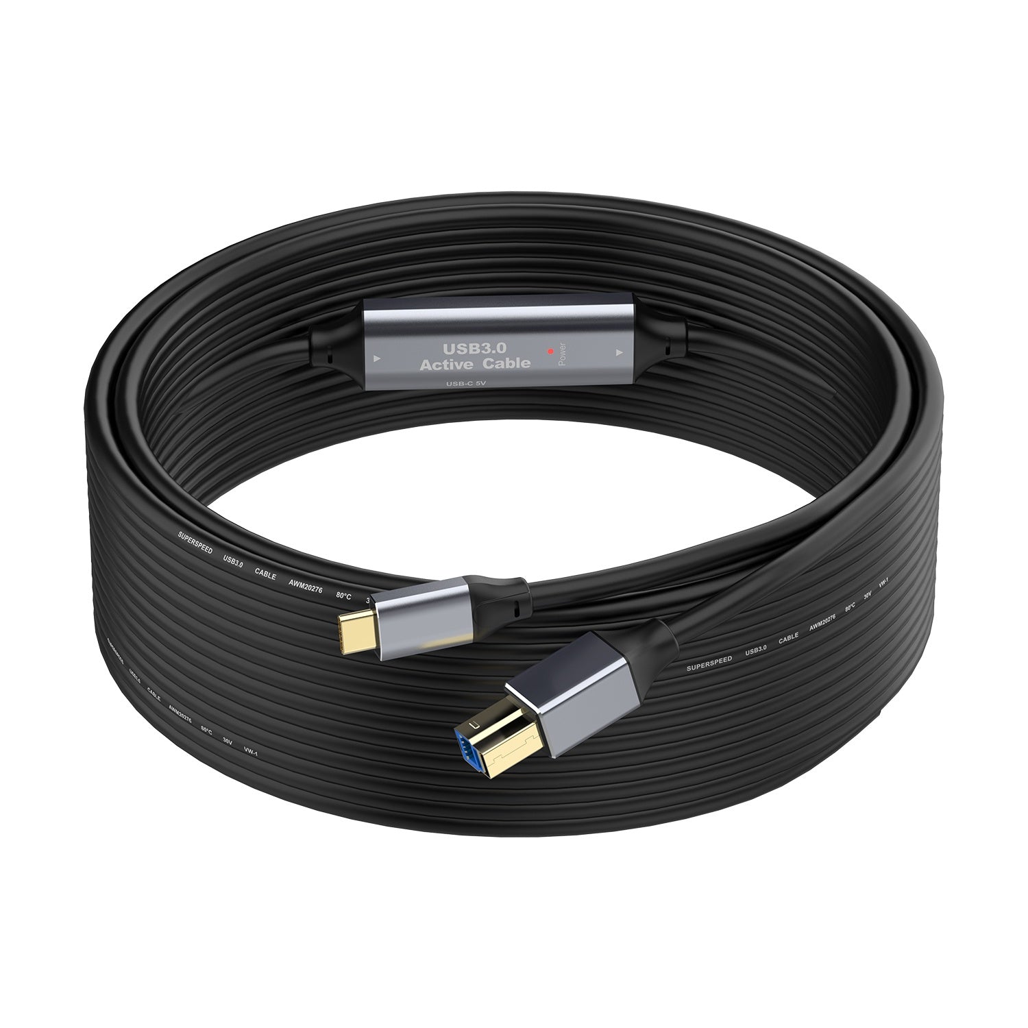 NÖRDIC USB 3.0-kabel USB-C till USB-B 5Gbps 5m USB-skrivarkabel