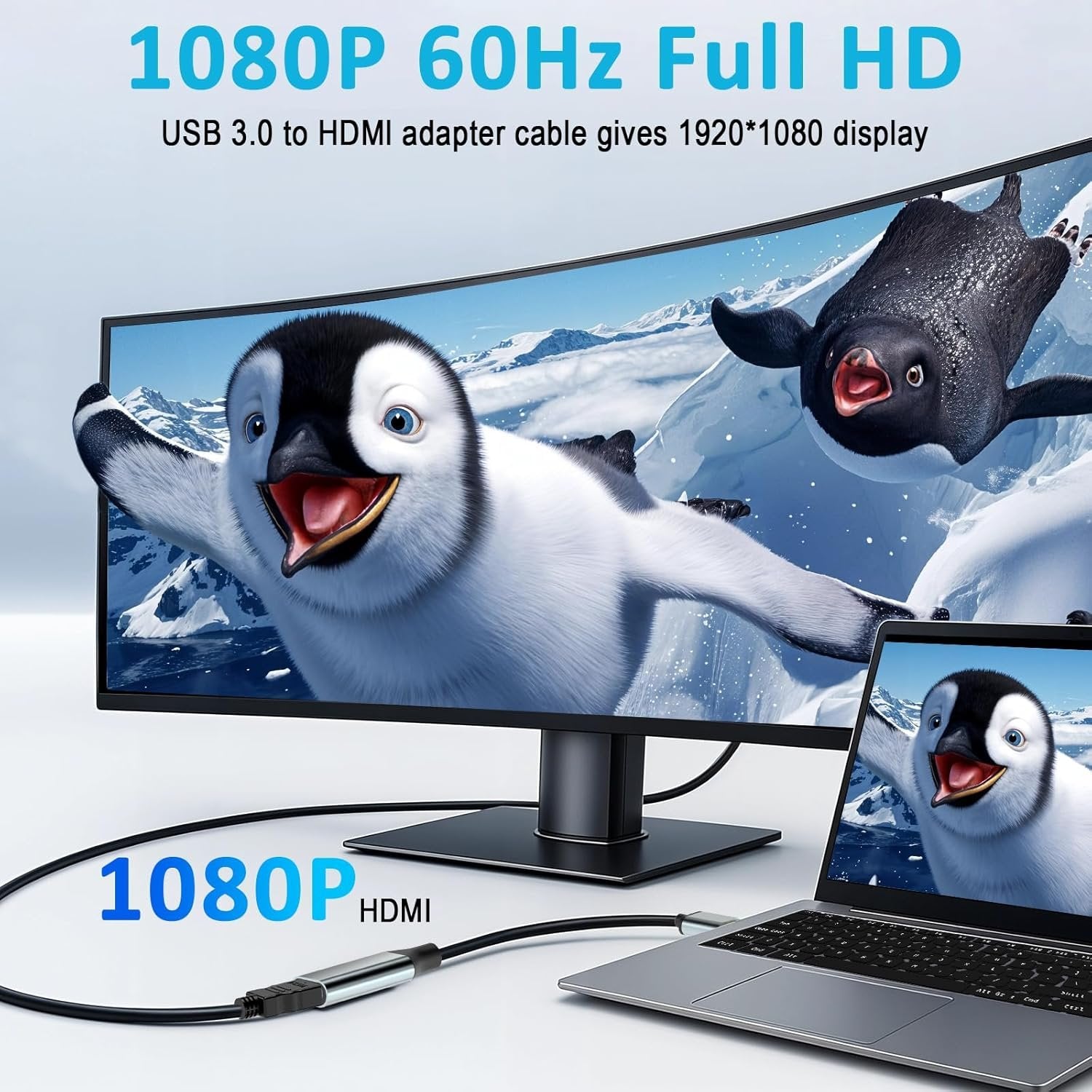 NÖRDIC USB3.0 till HDMI omvandlare 1080P 60Hz