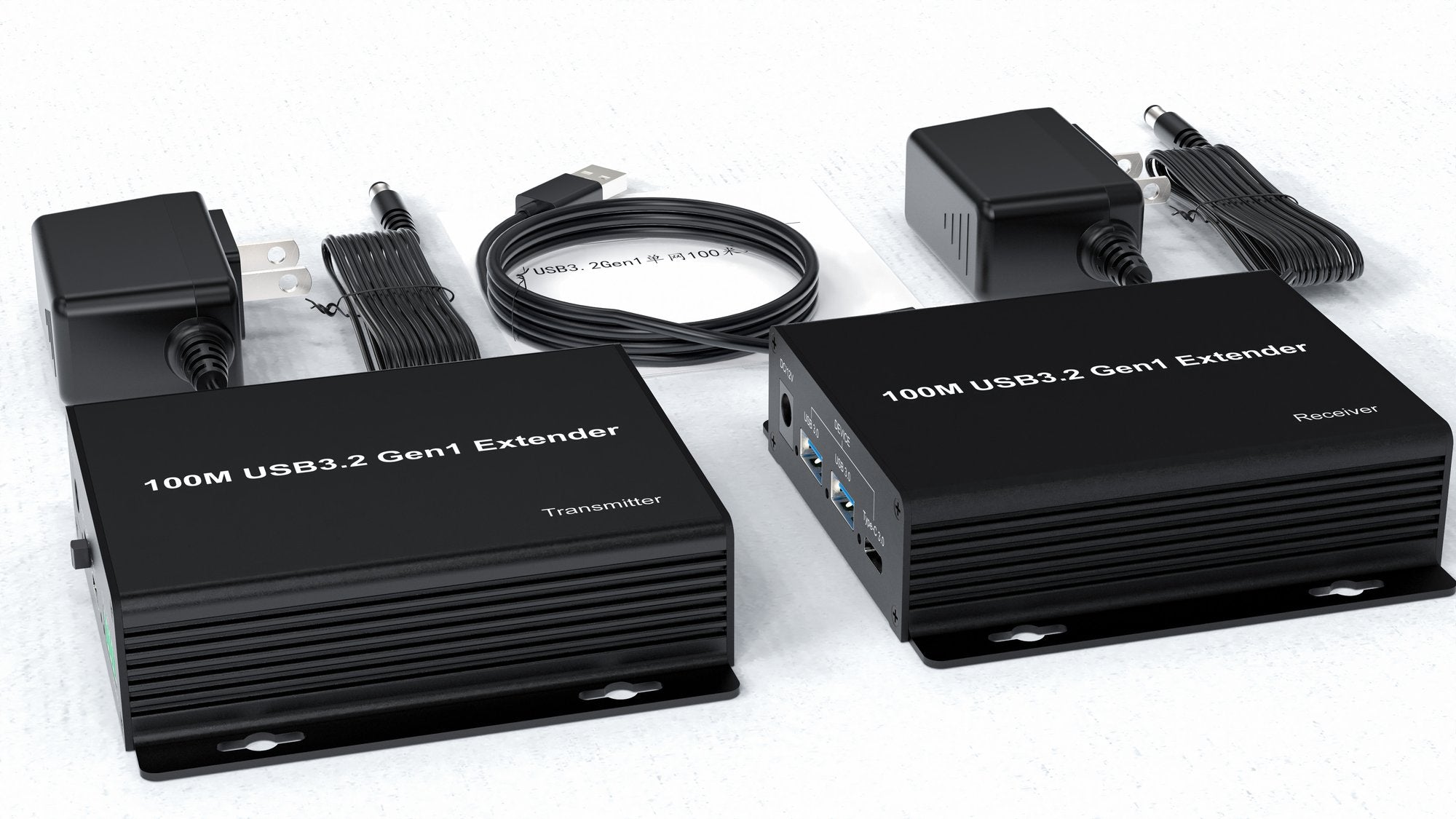 NÖRDIC USB 3.2 Förlängare 5Gbps 2xUSB-A + 2xUSB-C upp till 100m