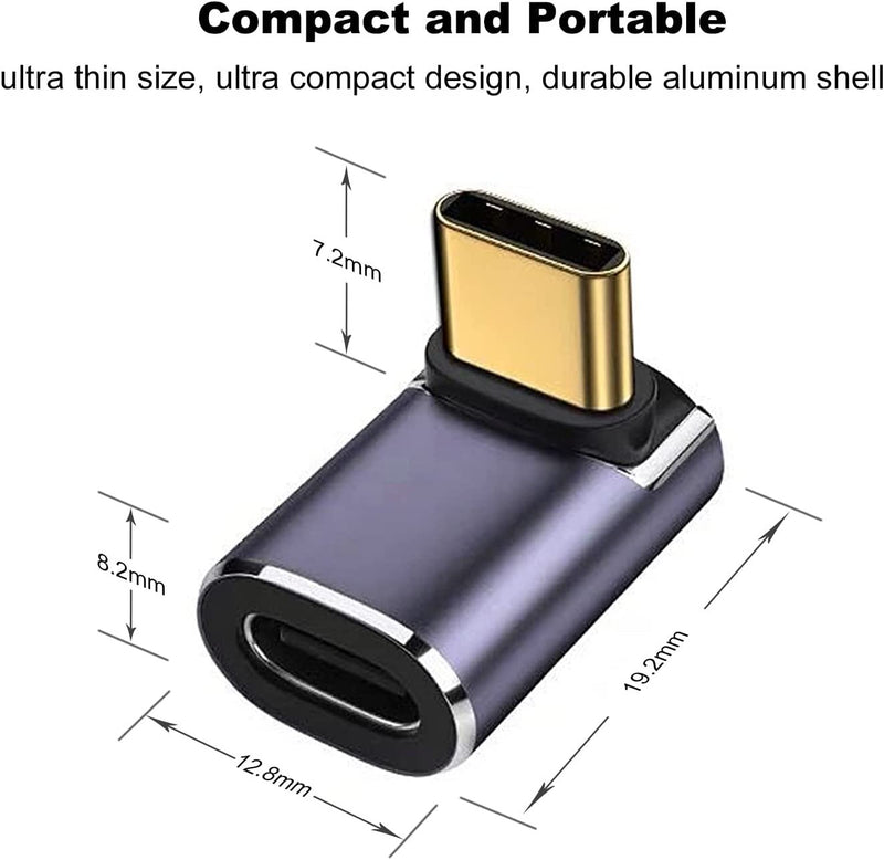 NÖRDIC USB4 vinklad adapter hane till hona 40G 8K60Hz PD240W