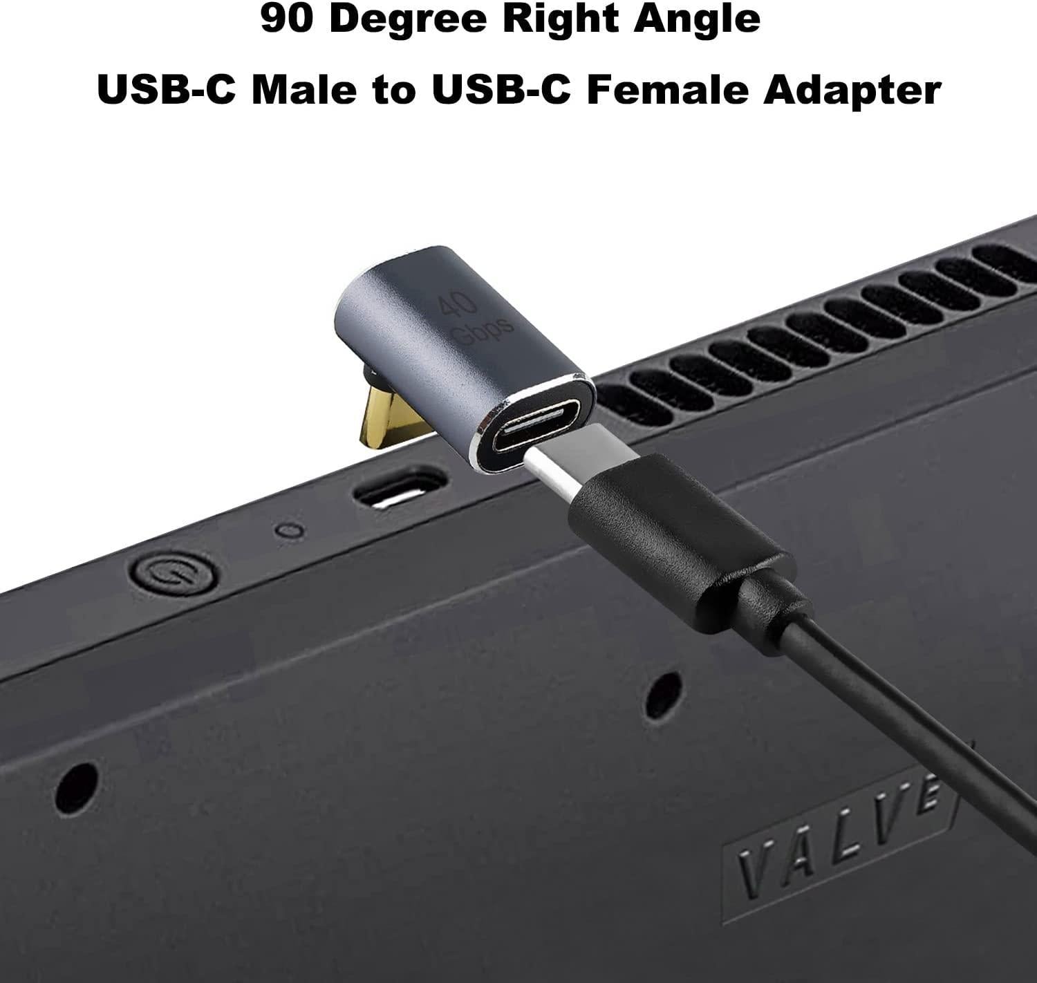 NÖRDIC USB4 vinklad adapter hane till hona 40G 8K60Hz PD240W