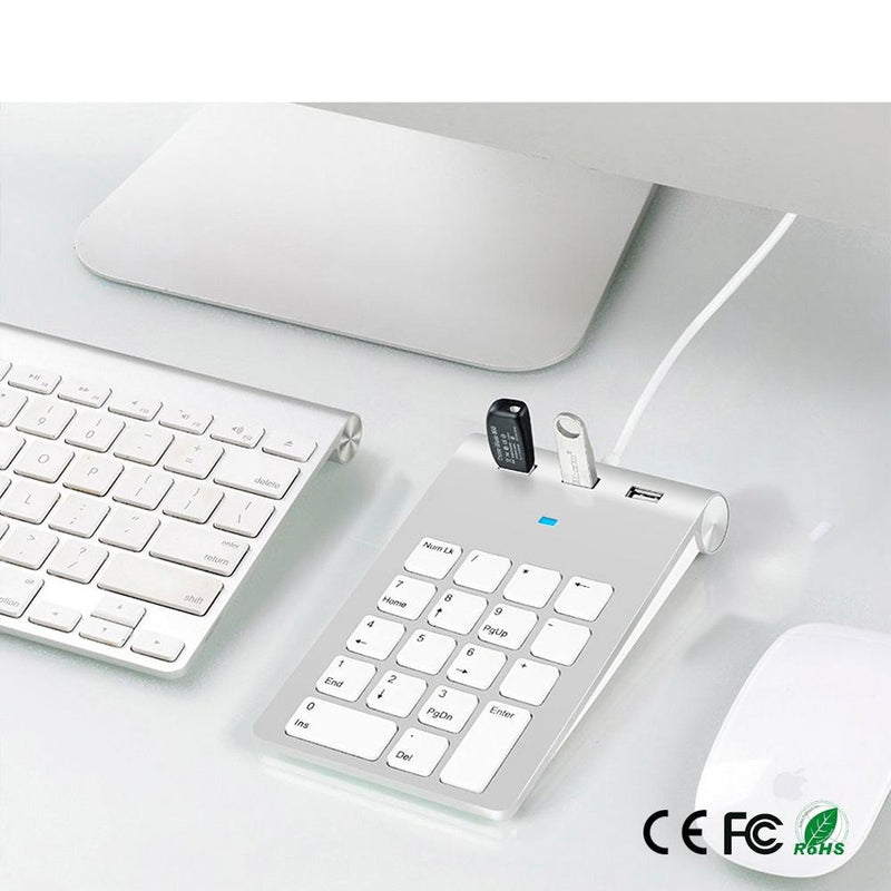 NÖRDIC USB numeriskt tangentbord  och 3xUSB Hubb 18 tangenter