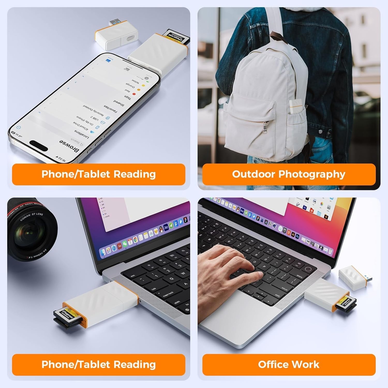 NÖRDIC USB-A, USB-C 3.0 Kortläsare 2 Slot CFexpress Type B, SD3.0 UHS-I