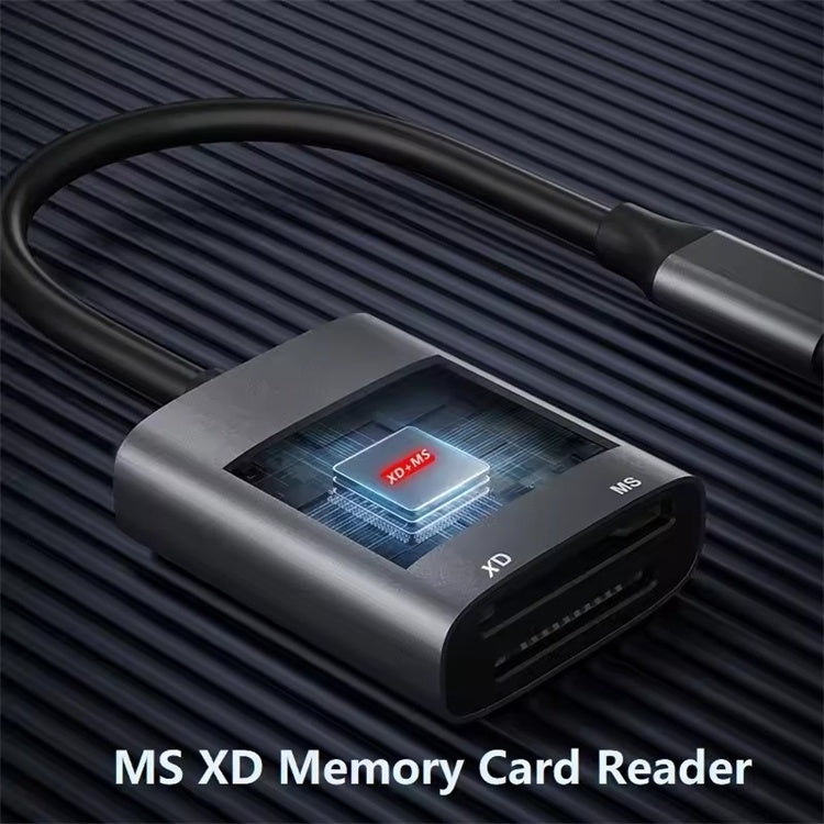NÖRDIC USB-C/USB-A Kortläsare 2 Slot MS, xD UHS-I