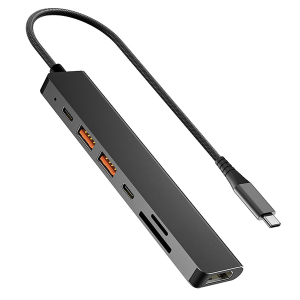 NÖRDIC USB-C 1 to 7 Docking Station 1xHDMI 4K60Hz 1xUSB-C PD 100W 3xUSB 10G 1xSD 1xMicroSD