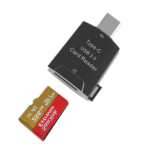 NÖRDIC USB-C 3.0 TF-minneskortläsare 5Gbps UHS-I