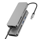 NÖRDIC USB-C 8ports Card Reader 1xSD3.0 1xMicroSD3.0  1xCF 3.0 1xMS3.0 1xXCD3.0 2xUSB-A 5G 1xUSB-C 15W