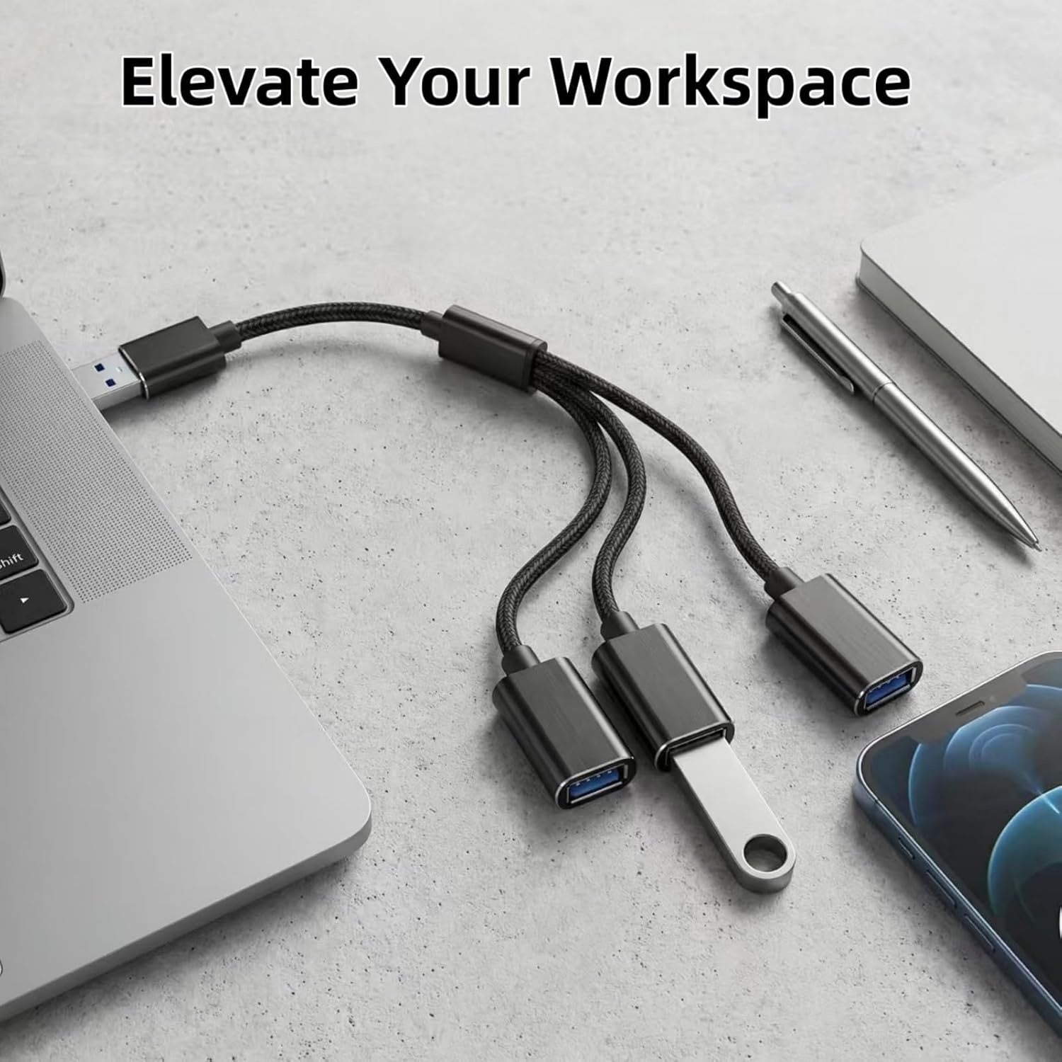 NÖRDIC USB-C/A Hubb till 3xUSB-A