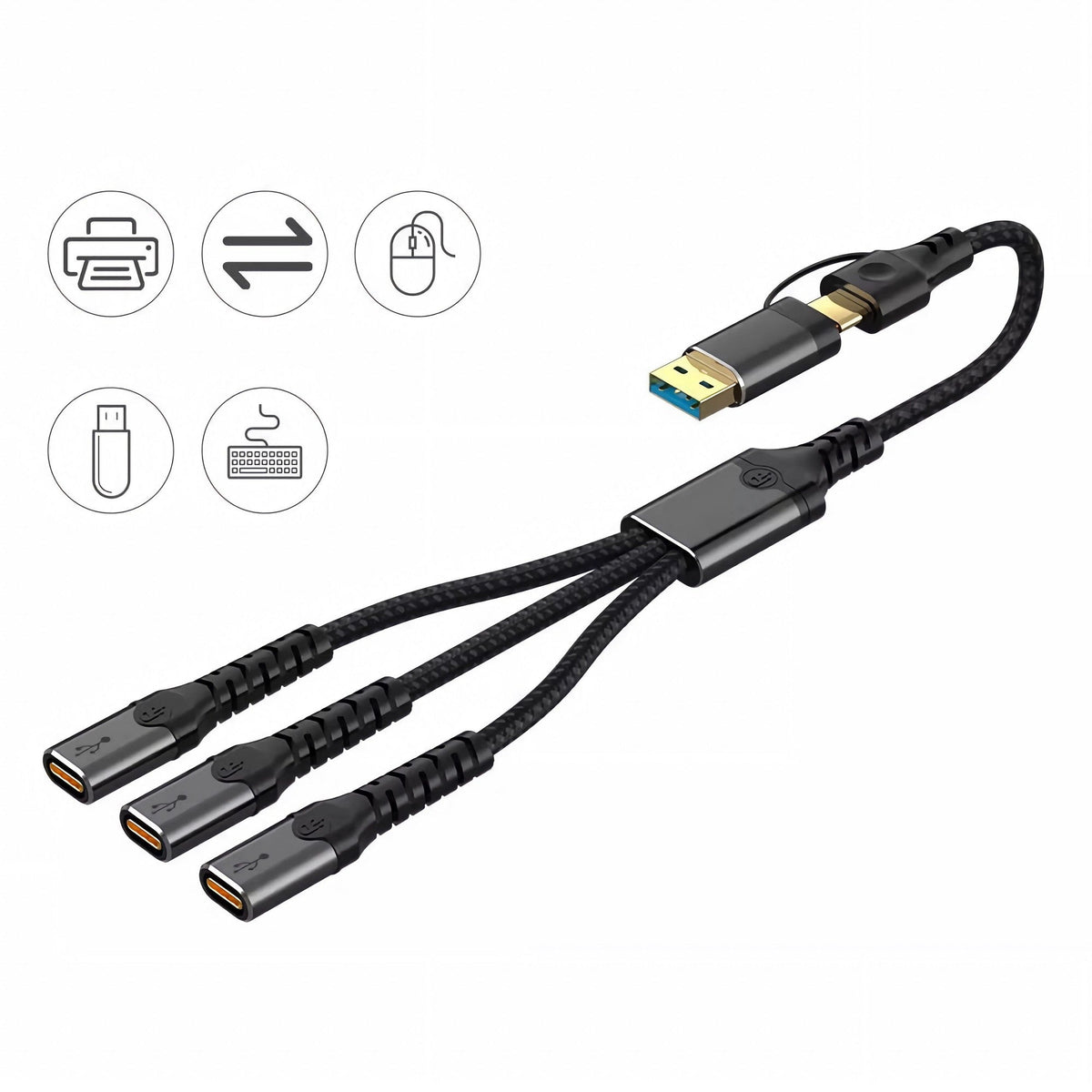 NÖRDIC USB-C/A hubb till 3xUSB-C