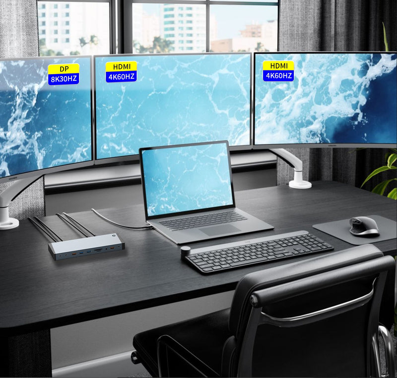 NÖRDIC USB-C Docking Station 1 to 18 upp to four display 3xUSB 10G 2xUSB 5G 1xGigaLAN