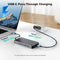 NÖRDIC USB-C Dockningstation 1 till 10 med 2xHDMI 4K60Hz 1xPD100W 1xRJ45 GigaLan 1xSD/MicroSD 2xUSB-A 1xUSB-C 1xAudio stöd  MacBook M1, M2, M3, och M4