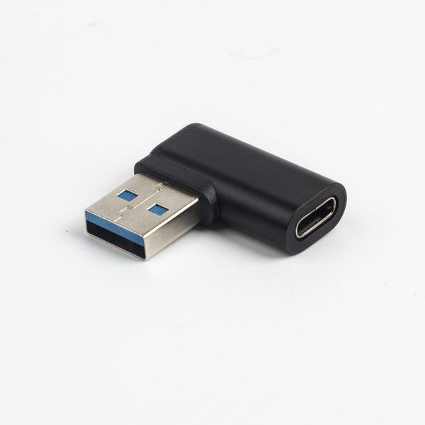 NÖRDIC USB-C hona till USB-A hane vinklad adapter 90 grader