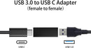 NÖRDIC USB-C hona till USB-A hona adapter 5Gbps
