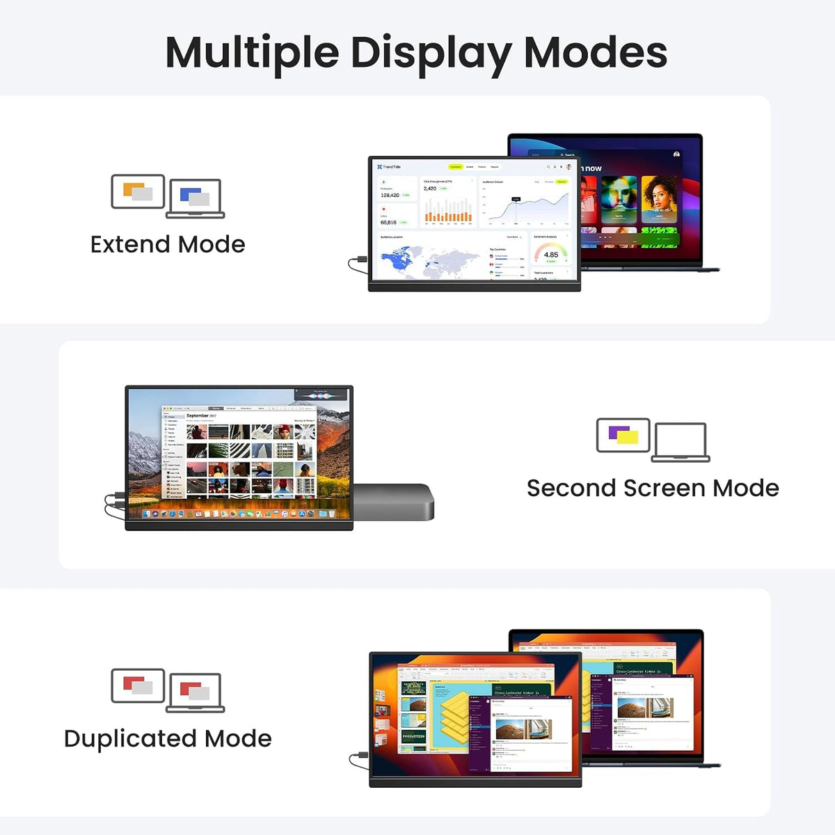 NÖRDIC USB-C & HDMI Bärbar LCD-skärm 15,6" 1920x1080p 60Hz