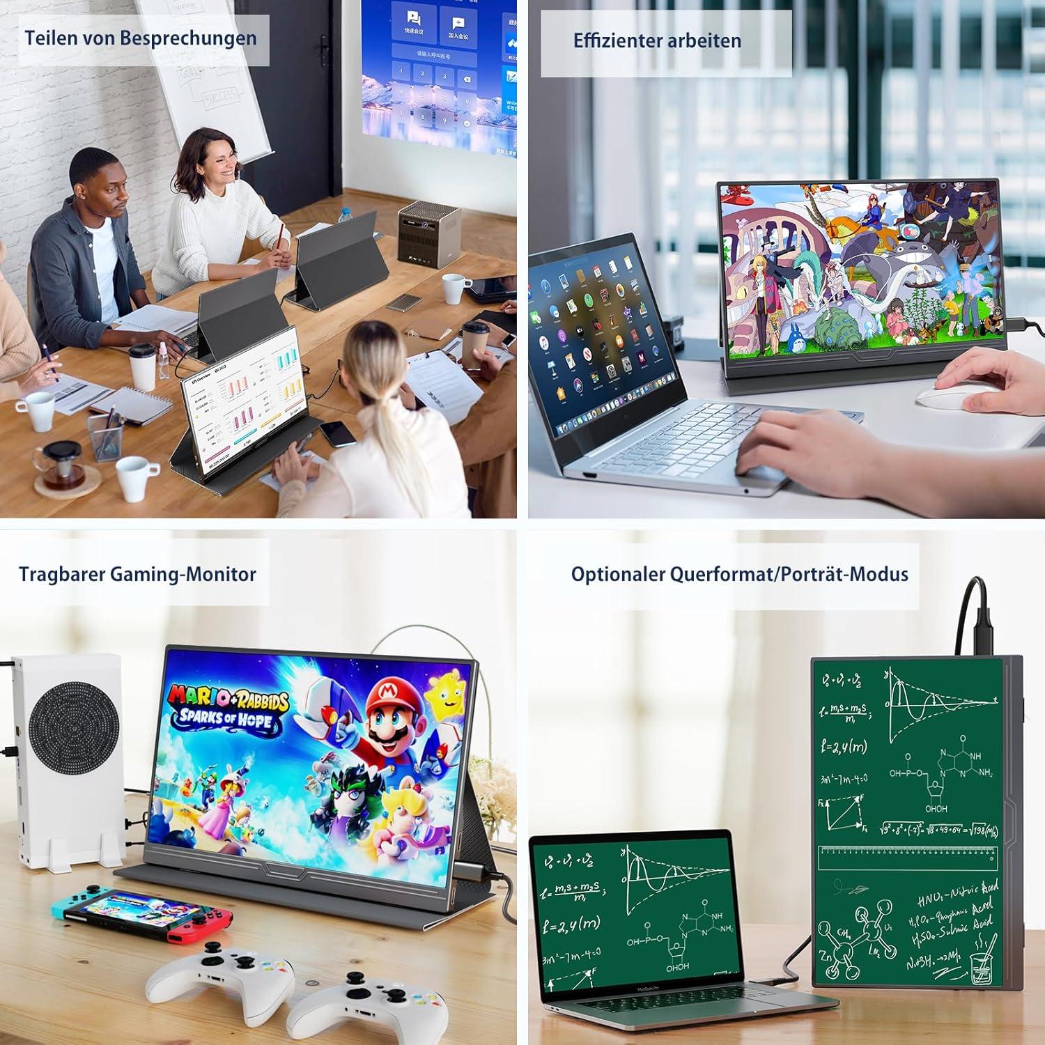 NÖRDIC USB-C & HDMI Bärbar LCD-skärm 15,6" 1920x1080p 60Hz