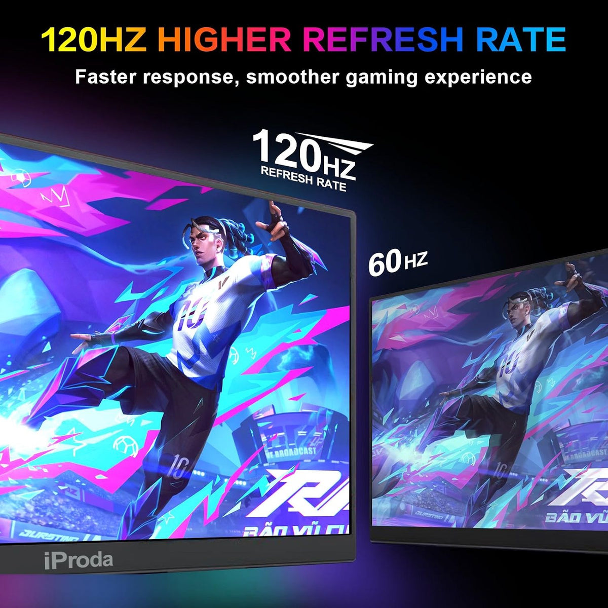 Portable Monitor 18.5 Inch 1080P 120Hz with Built-in Stand