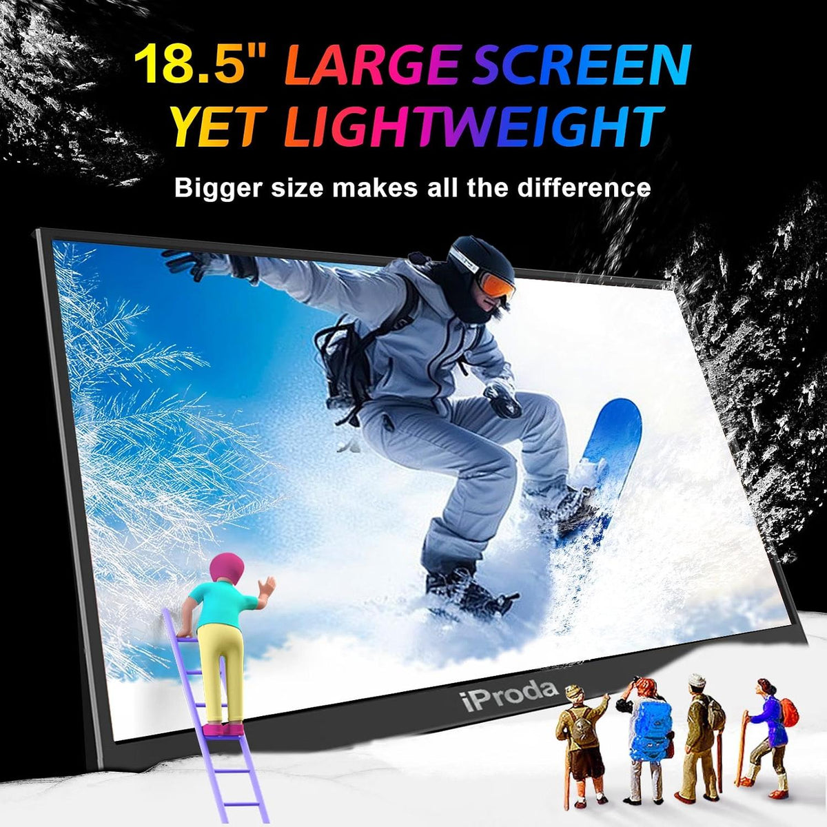 Portable Monitor 18.5 Inch 1080P 120Hz with Built-in Stand