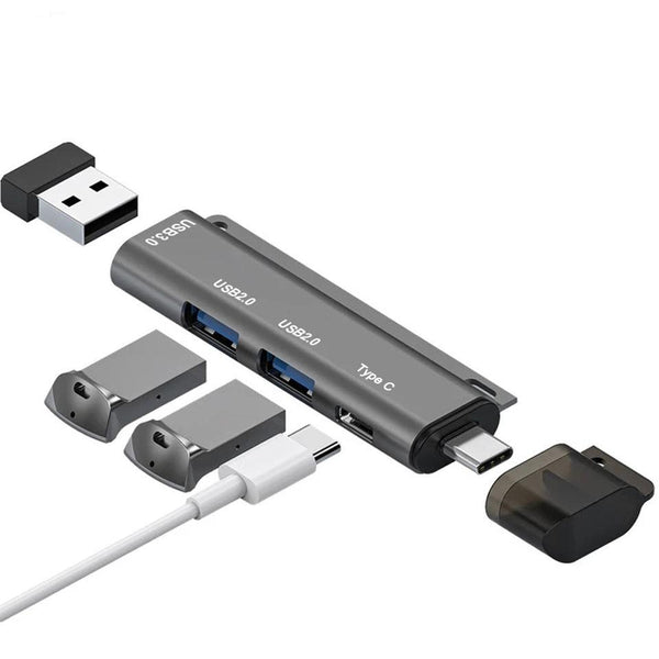 4-portars USB-C Hubb - Mini Hubb - USB-C till 4x USB-A - USB 2.0