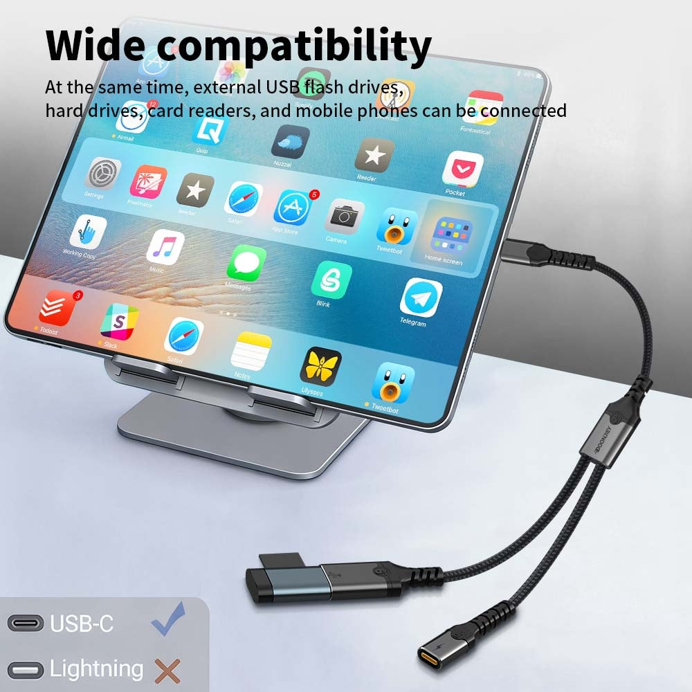 NÖRDIC USB-C Hubb till 1xUSB-C PD140W och 1xUSB-C