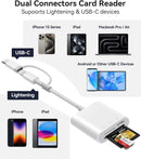 NÖRDIC USB-C, Lightning Kortläsare 2 Slot SD, MicroSD 1xUSB-C Laddning PD30W UHS-I