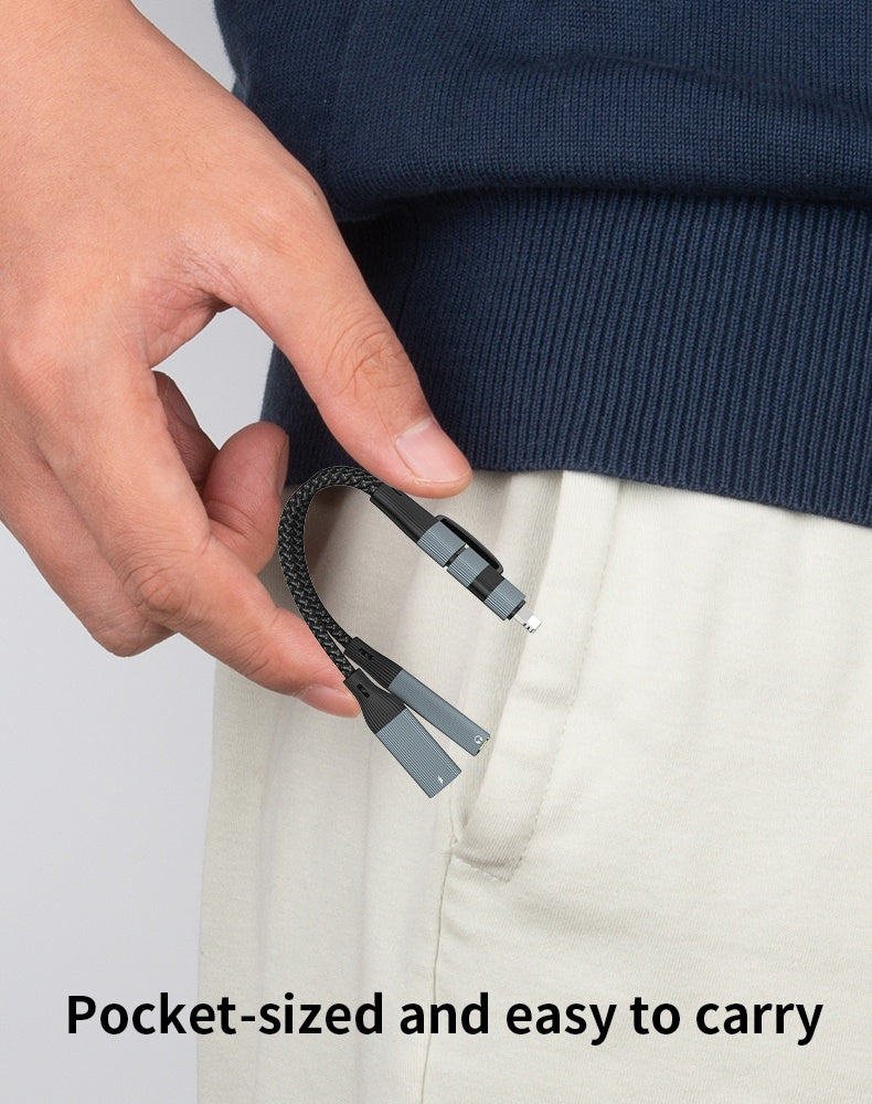 NÖRDIC USB-C+Lightning till Audio 3,5mm PD60W USB-C 15cm