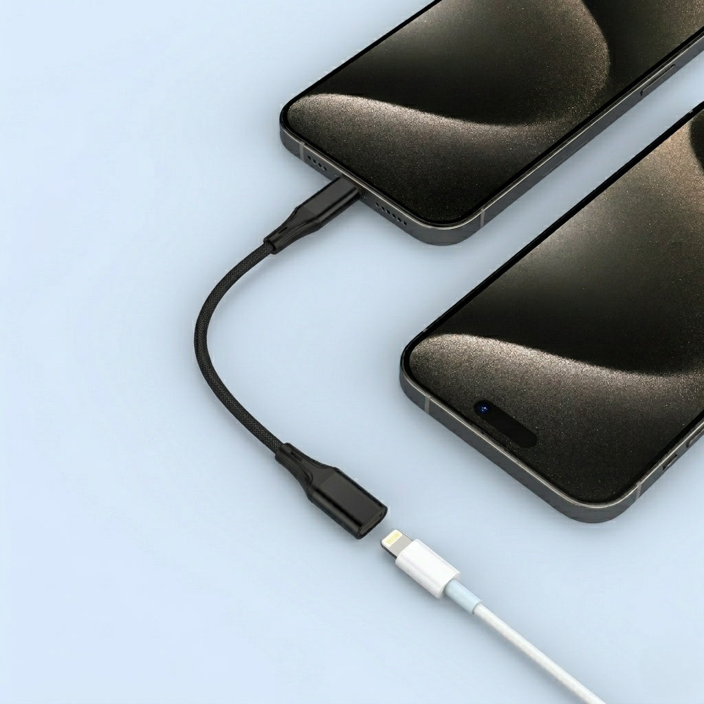 NÖRDIC USB-C hane till Lightning hona-adapter 15 cm