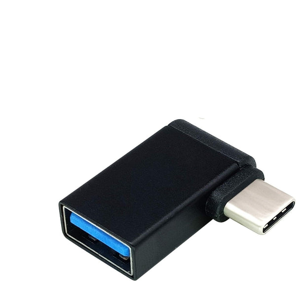 NÖRDIC USB-C hane till USB-A hona vinklad adapter 90 grader