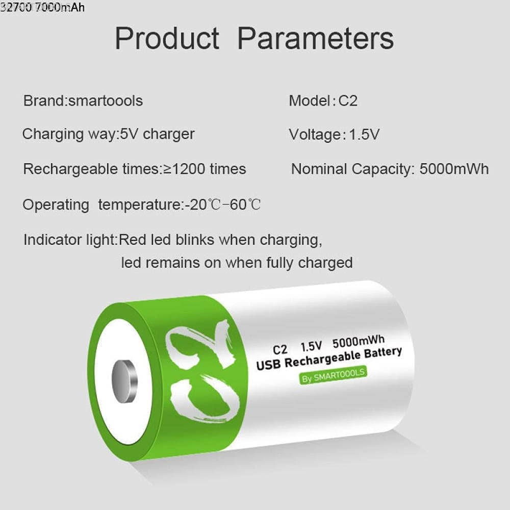 NÖRDIC USB-C Uppladdningsbara batterier 2-pack C/LR14