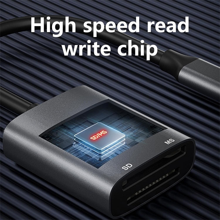 NÖRDIC USB-C Kortläsare 2 Slot SD, MS UHS-I