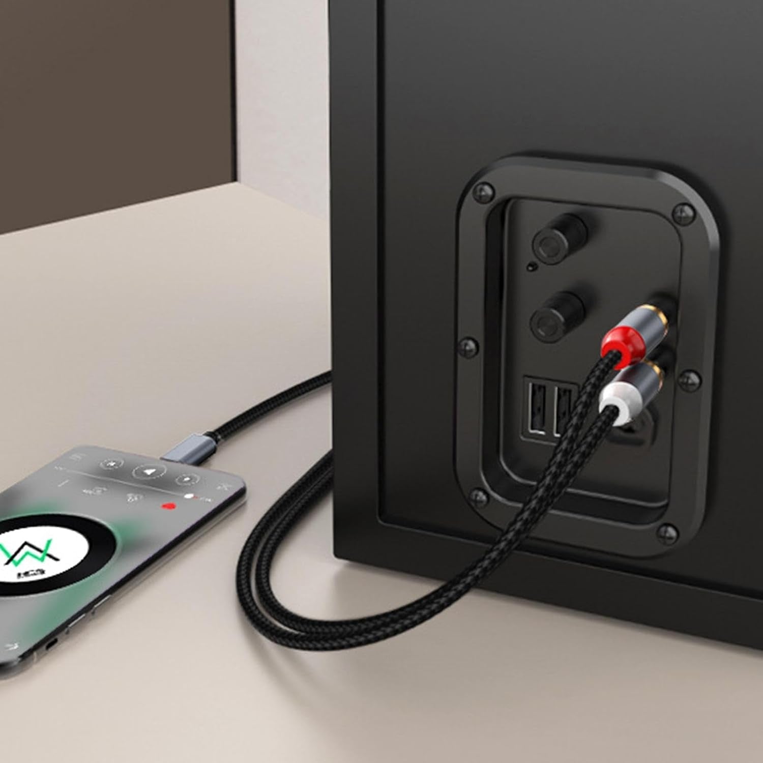 NÖRDIC USB-C till RCA ljudkabel 1,2m