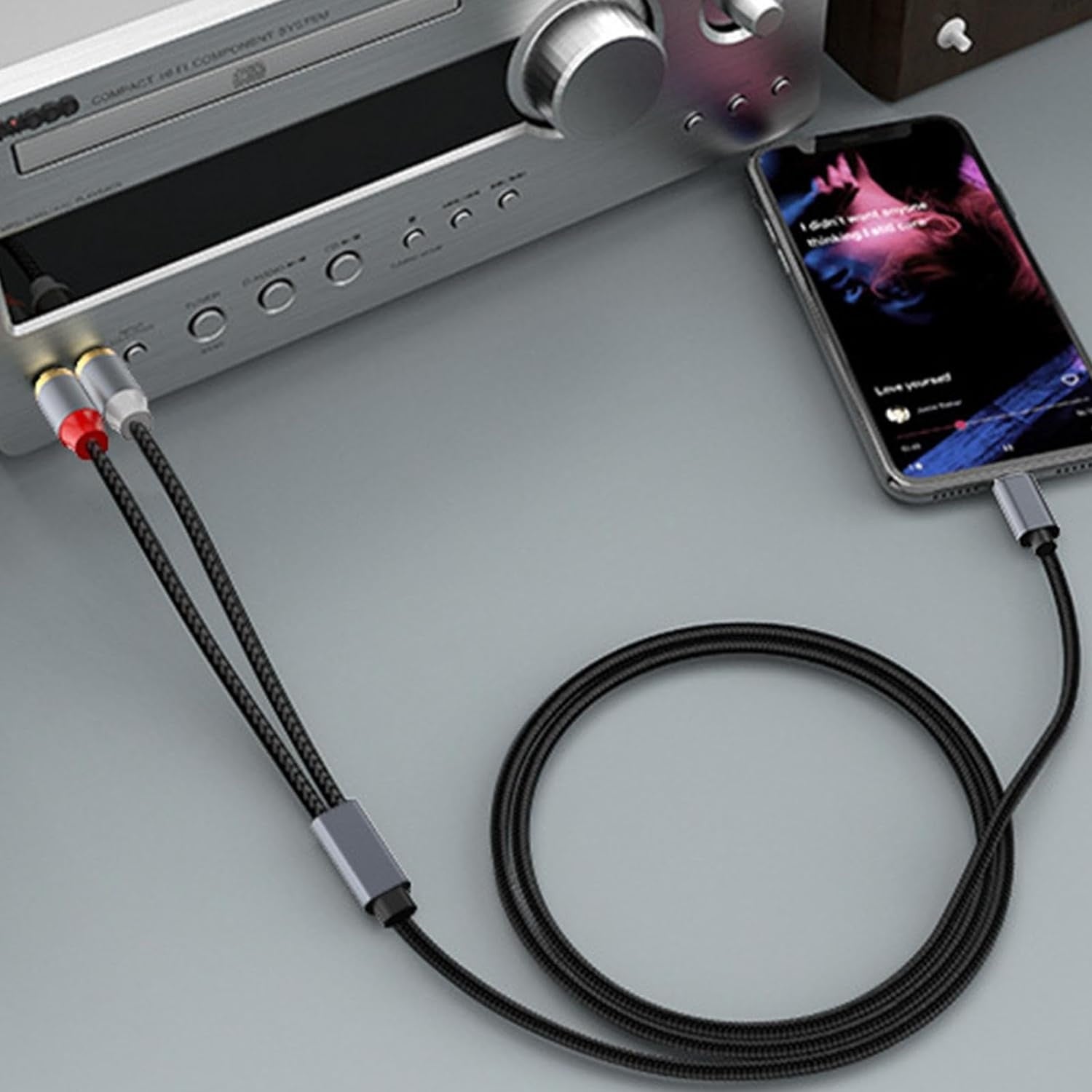 NÖRDIC USB-C till RCA ljudkabel 3m