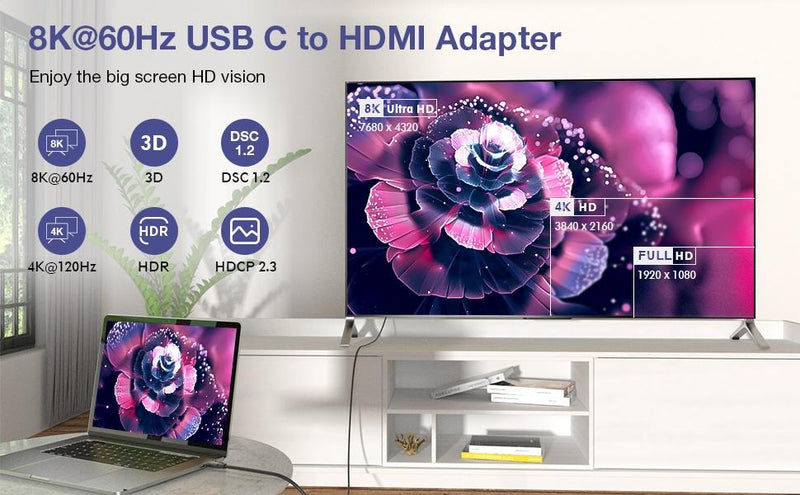 NÖRDIC USB-C till HDMI 8K60Hz adapter