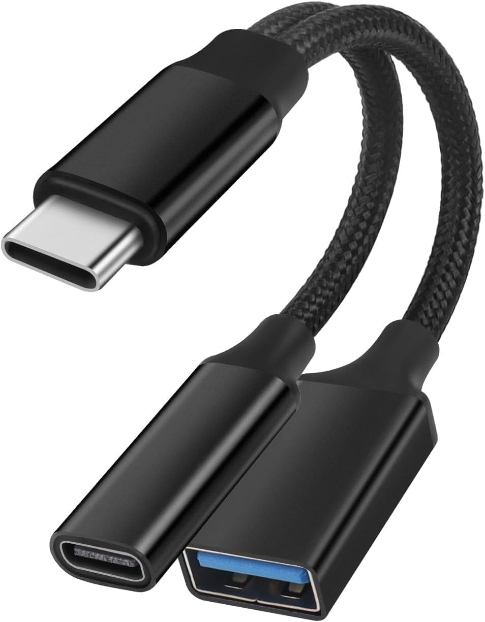 NÖRDIC USB-C till USB-A och USB-C PD60W laddadapter 13 cm