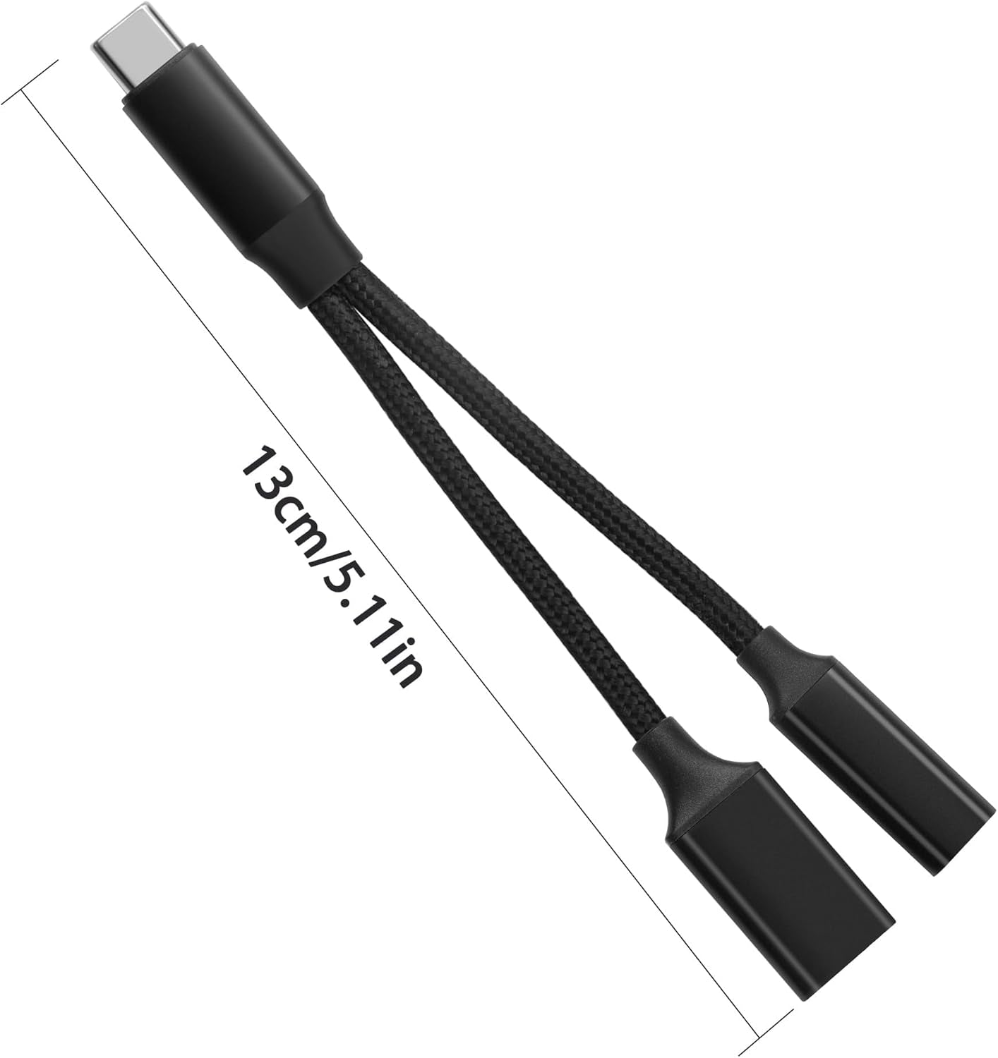 NÖRDIC USB-C till USB-A och USB-C PD60W laddadapter 13 cm