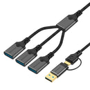 NÖRDIC USB Hub 1xUSB-A or USB-C to 3xUSB-A