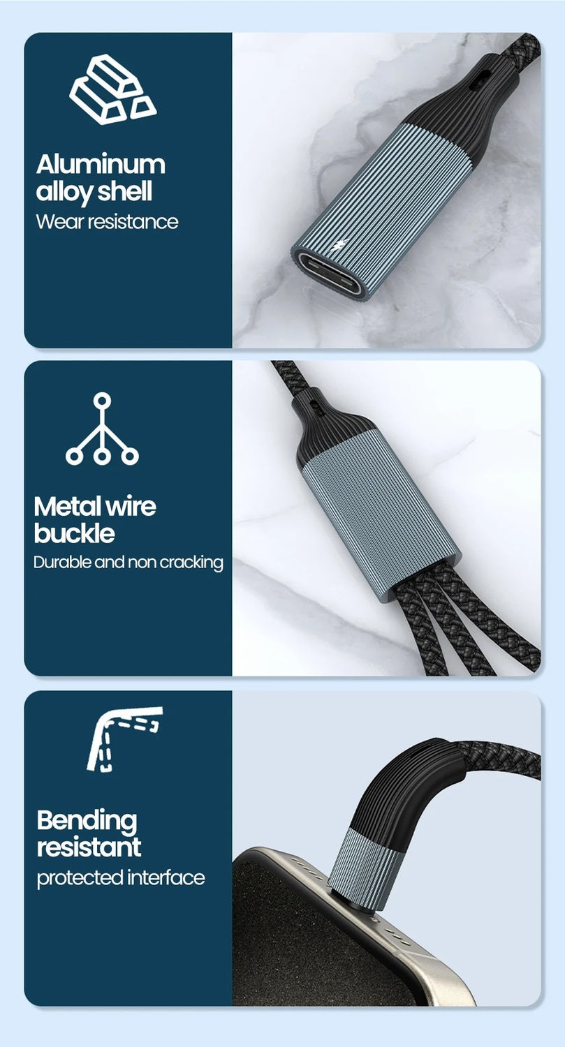 NÖRDIC USB Splitter USB-A till 3xUSB-C