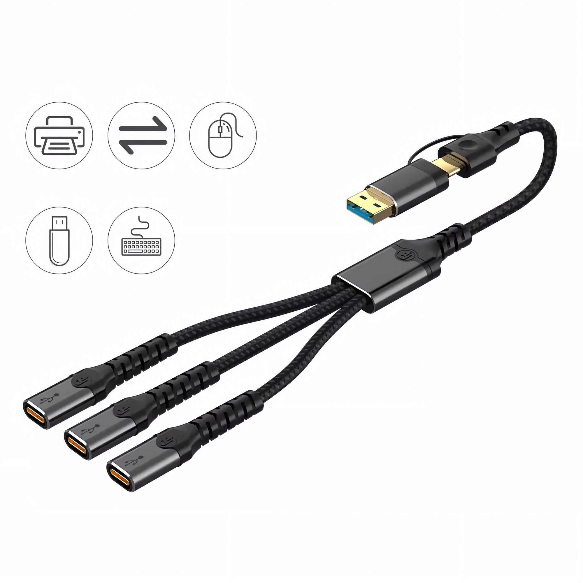 NÖRDIC USB-C/A hubb till 3xUSB-C